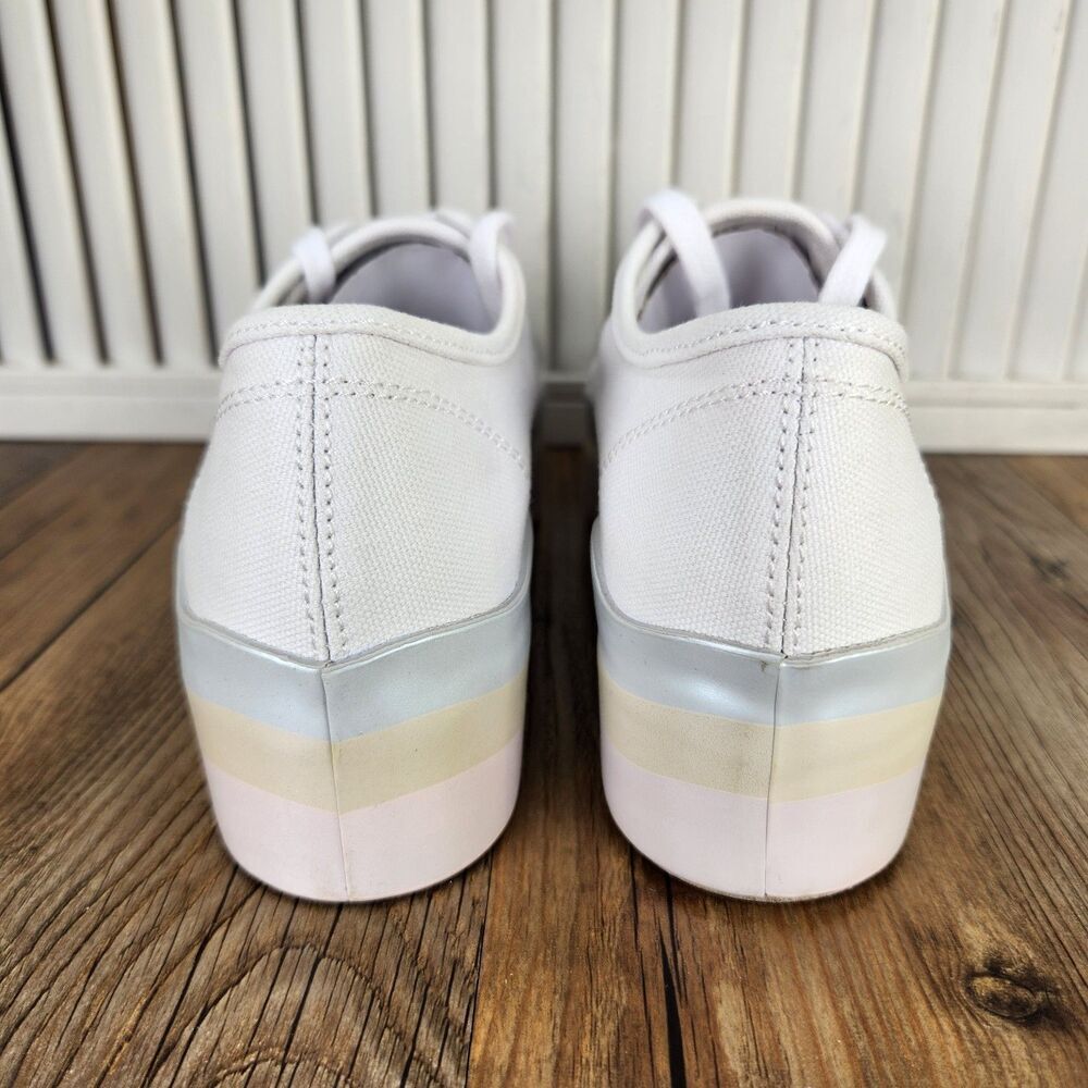 Keds Triple Up Canvas Wave Platform Shoes Womens Sz 7 M White Pastel Low WF66008 - Picture 5 of 11